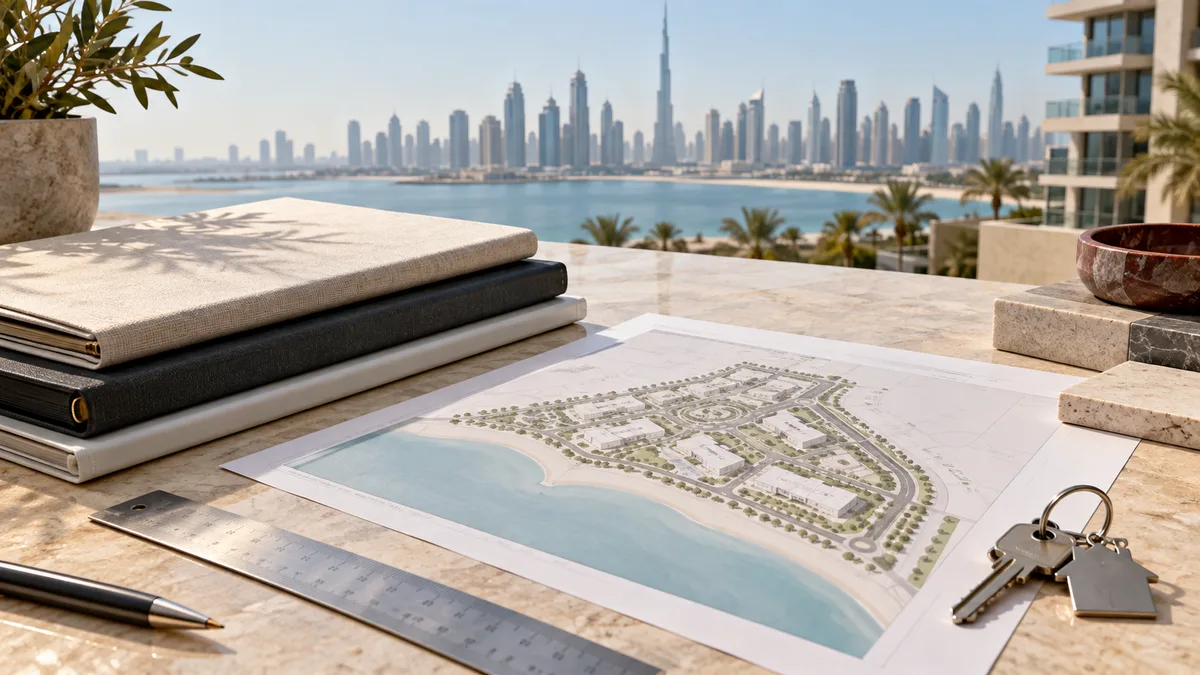 Property folders and site plan for buyer due diligence