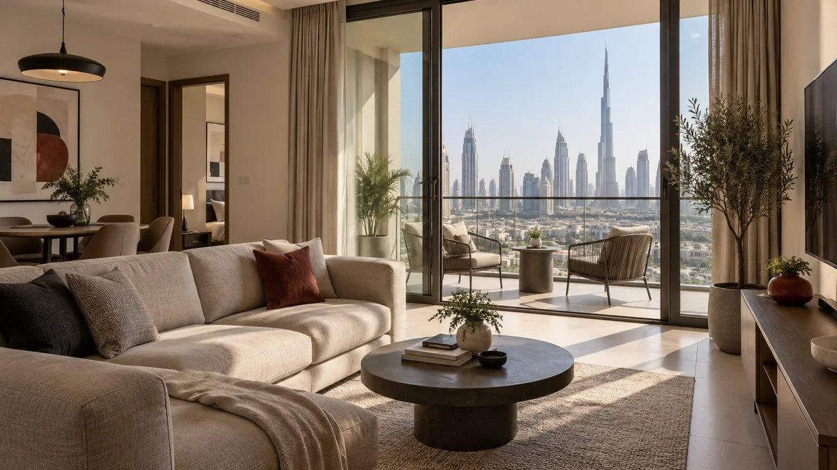 Bright Dubai apartment representing rental-income assumptions