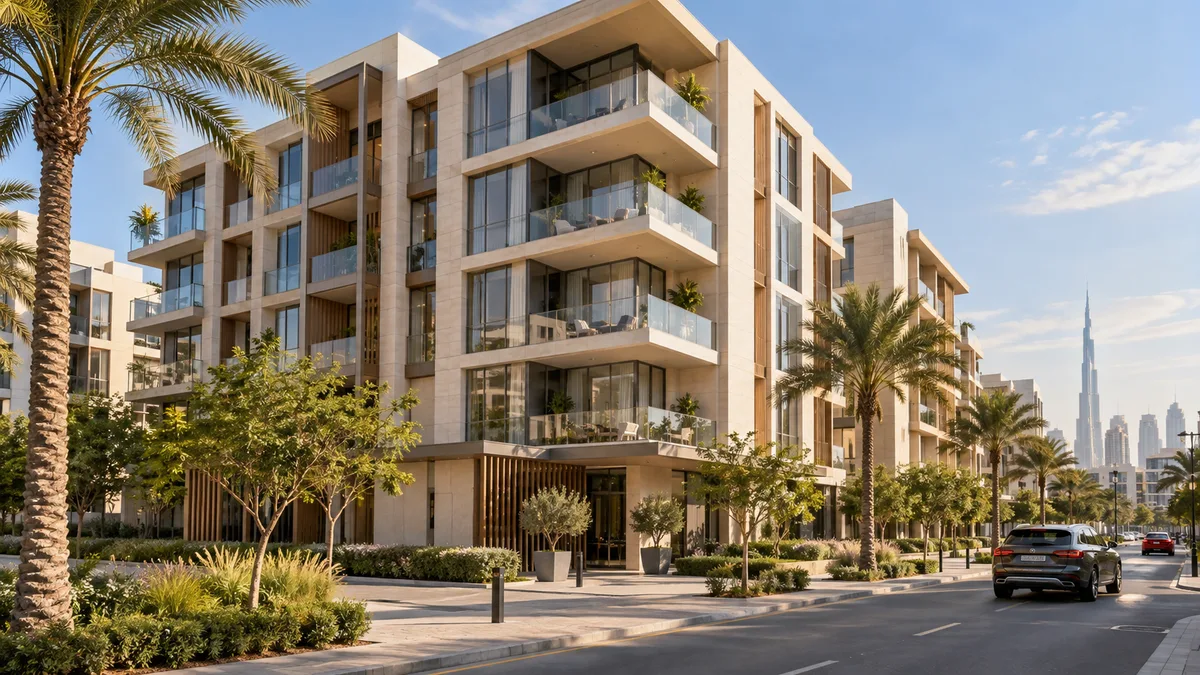 Contemporary Dubai residential building exterior