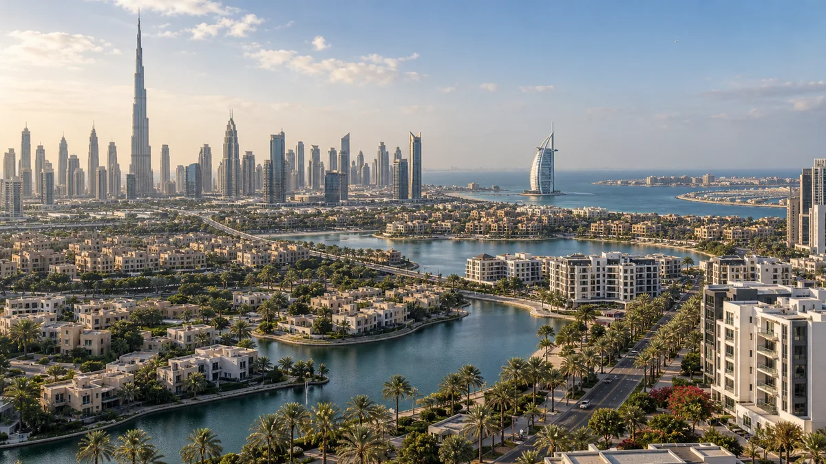 Distinct Dubai neighbourhoods viewed across the city